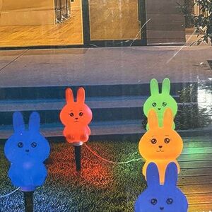 Solar Colorful Bunny Outdoor Lights - Multicolor Set